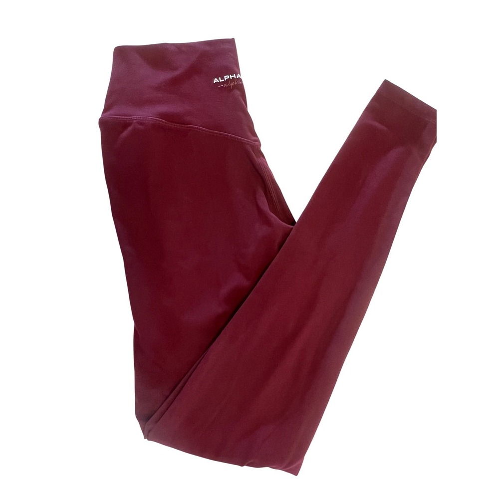 ALPHALETE Alphalux Burgundy Red High Waist Athletic Leggings Womens Size Small‎
